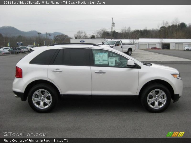 White Platinum Tri-Coat / Medium Light Stone 2011 Ford Edge SEL AWD