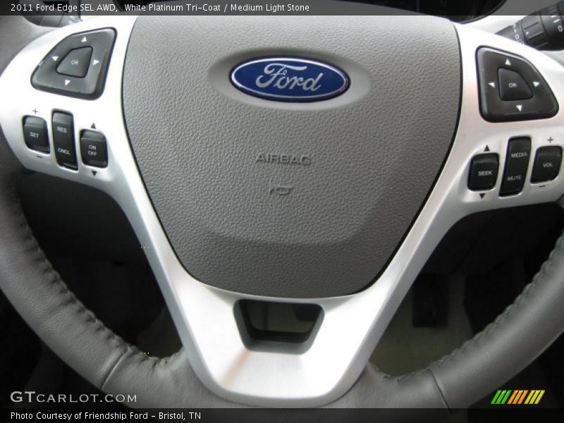 White Platinum Tri-Coat / Medium Light Stone 2011 Ford Edge SEL AWD