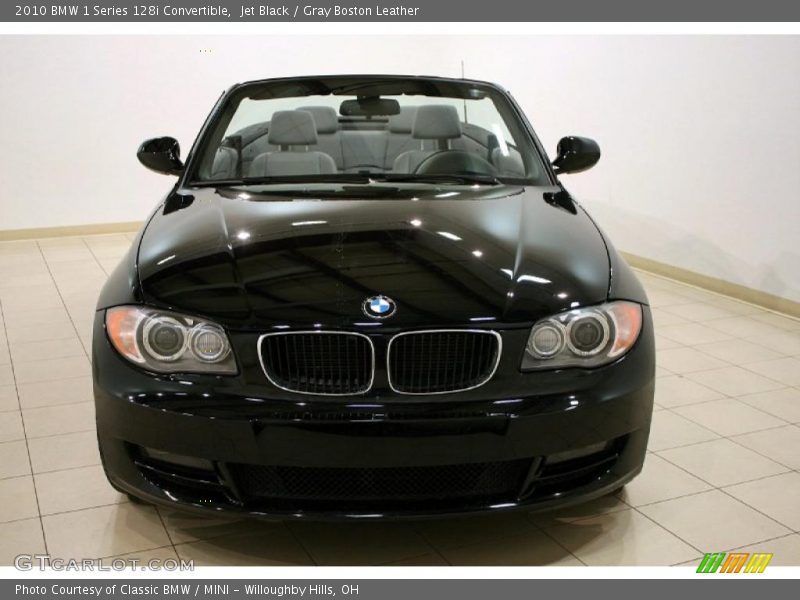 Jet Black / Gray Boston Leather 2010 BMW 1 Series 128i Convertible