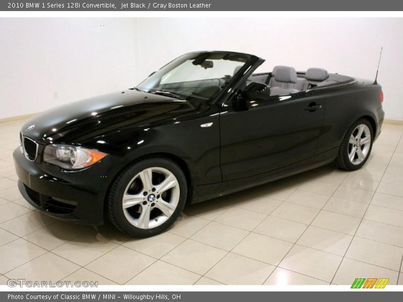 Jet Black / Gray Boston Leather 2010 BMW 1 Series 128i Convertible