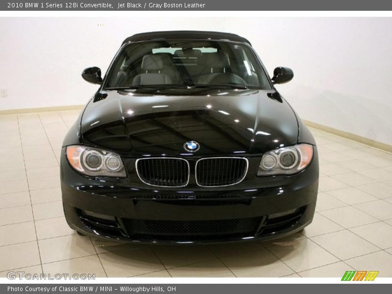 Jet Black / Gray Boston Leather 2010 BMW 1 Series 128i Convertible