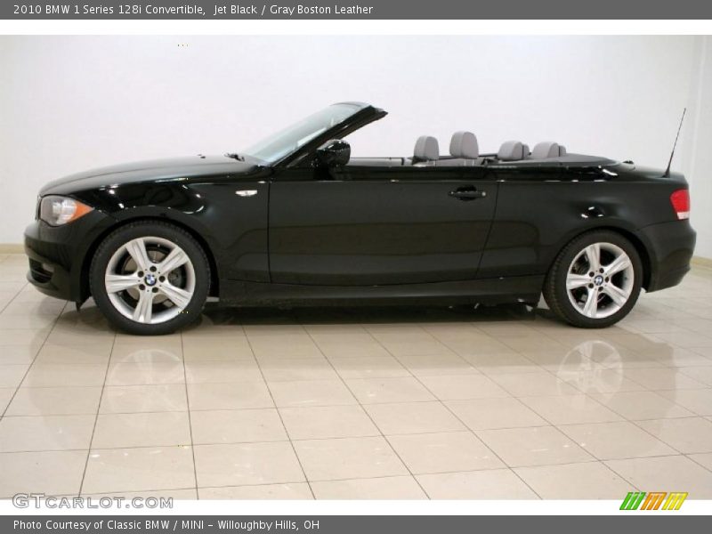 Jet Black / Gray Boston Leather 2010 BMW 1 Series 128i Convertible