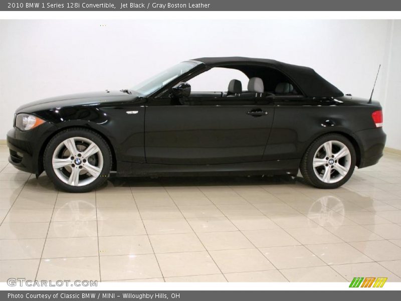 Jet Black / Gray Boston Leather 2010 BMW 1 Series 128i Convertible