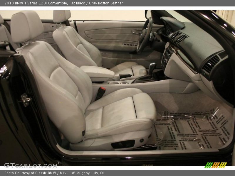 Jet Black / Gray Boston Leather 2010 BMW 1 Series 128i Convertible