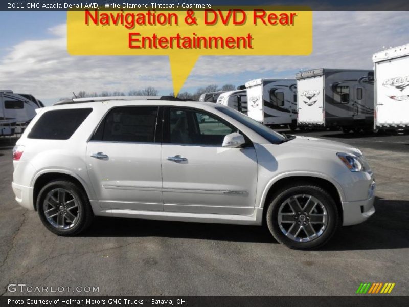 White Diamond Tintcoat / Cashmere 2011 GMC Acadia Denali AWD