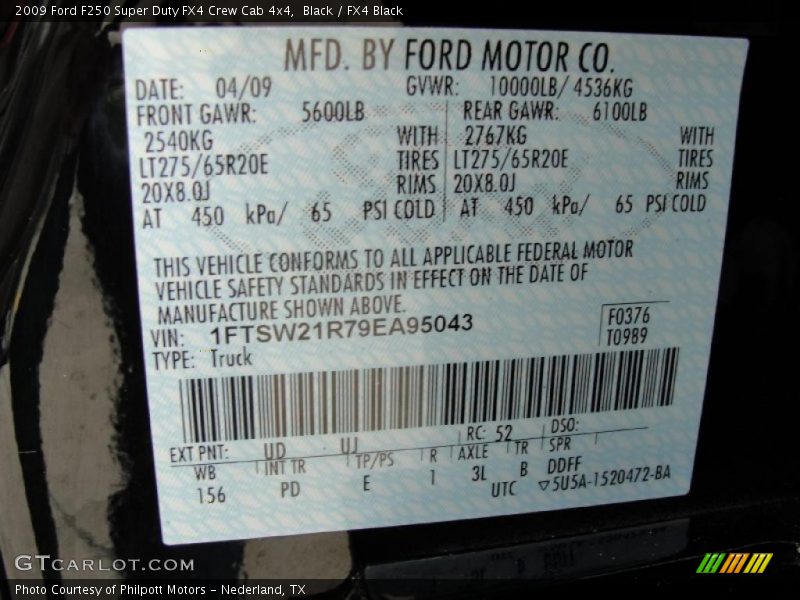 Black / FX4 Black 2009 Ford F250 Super Duty FX4 Crew Cab 4x4