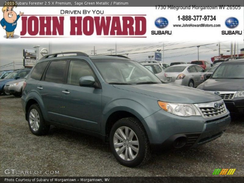 Sage Green Metallic / Platinum 2011 Subaru Forester 2.5 X Premium