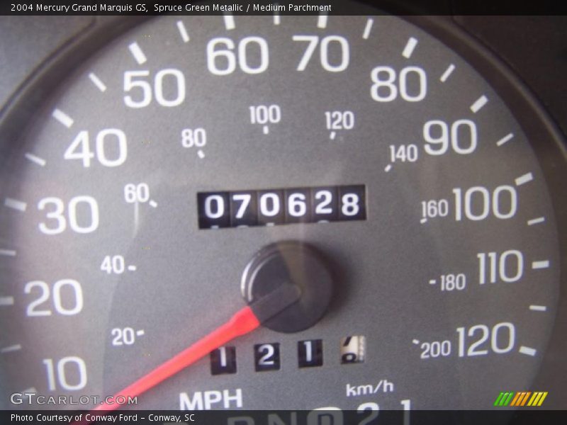 Spruce Green Metallic / Medium Parchment 2004 Mercury Grand Marquis GS