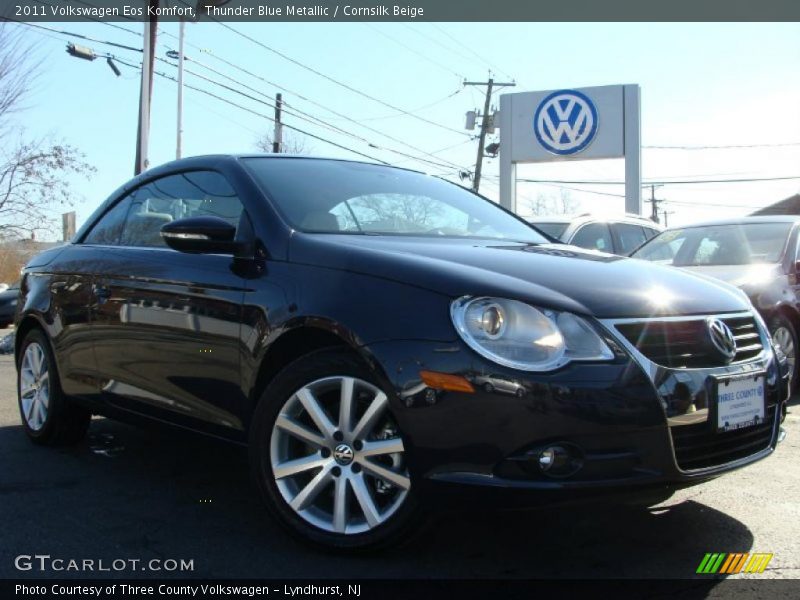Thunder Blue Metallic / Cornsilk Beige 2011 Volkswagen Eos Komfort