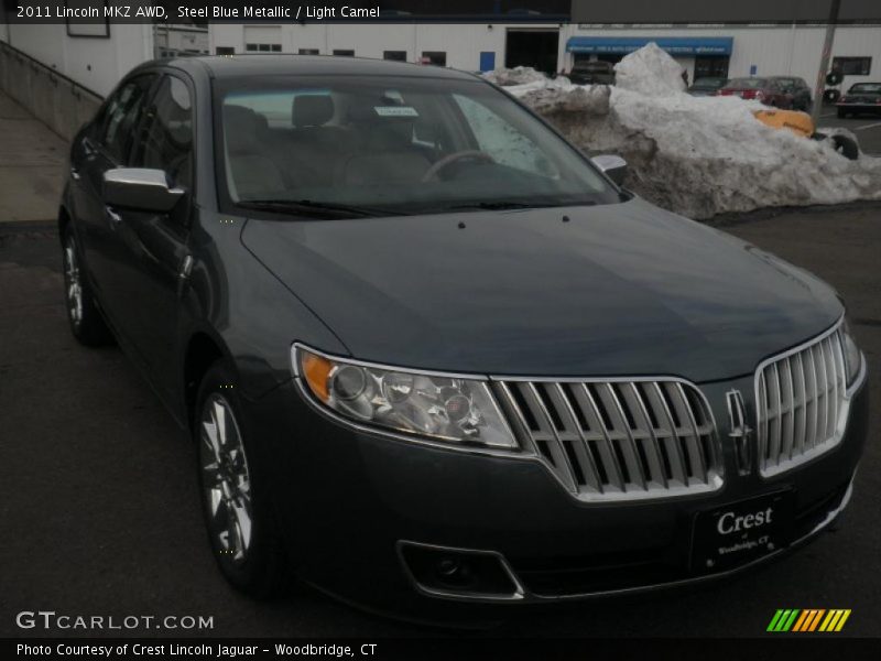 Steel Blue Metallic / Light Camel 2011 Lincoln MKZ AWD