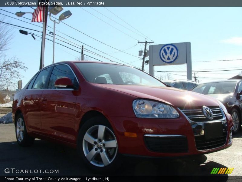 Salsa Red / Anthracite 2009 Volkswagen Jetta SE Sedan