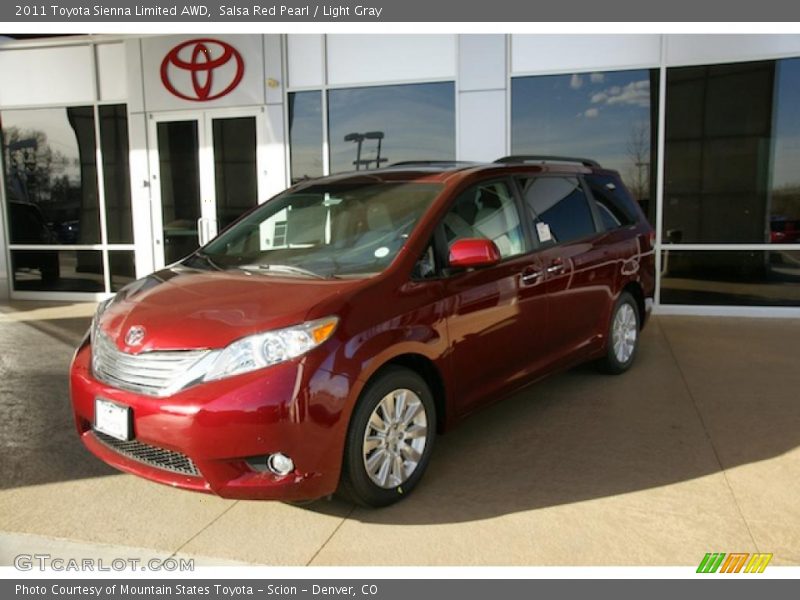Salsa Red Pearl / Light Gray 2011 Toyota Sienna Limited AWD