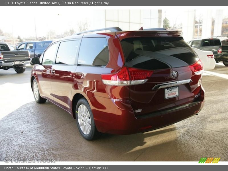 Salsa Red Pearl / Light Gray 2011 Toyota Sienna Limited AWD