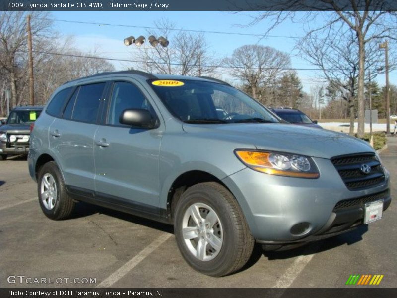 Platinum Sage / Gray 2009 Hyundai Santa Fe GLS 4WD