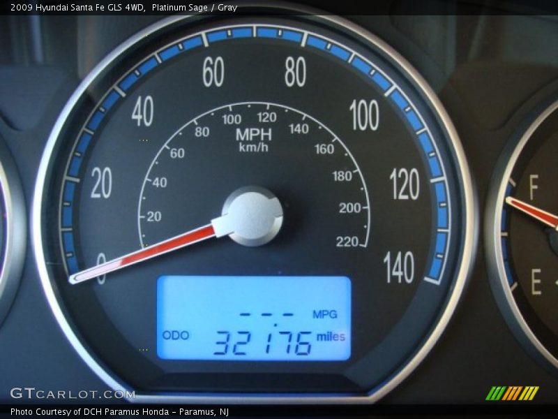 Platinum Sage / Gray 2009 Hyundai Santa Fe GLS 4WD