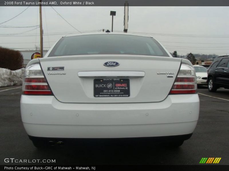 Oxford White / Black 2008 Ford Taurus Limited AWD