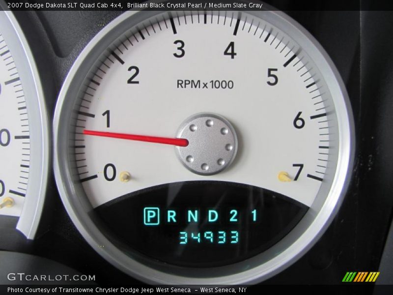 Brilliant Black Crystal Pearl / Medium Slate Gray 2007 Dodge Dakota SLT Quad Cab 4x4