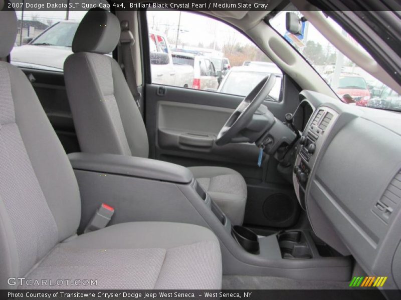 Brilliant Black Crystal Pearl / Medium Slate Gray 2007 Dodge Dakota SLT Quad Cab 4x4