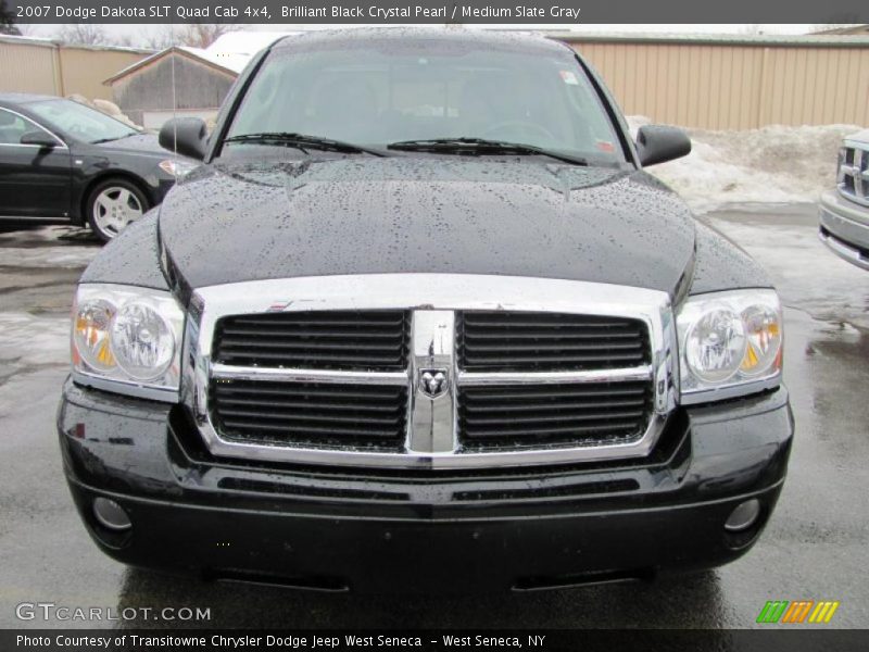 Brilliant Black Crystal Pearl / Medium Slate Gray 2007 Dodge Dakota SLT Quad Cab 4x4
