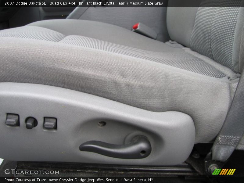 Brilliant Black Crystal Pearl / Medium Slate Gray 2007 Dodge Dakota SLT Quad Cab 4x4