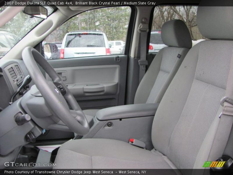 Brilliant Black Crystal Pearl / Medium Slate Gray 2007 Dodge Dakota SLT Quad Cab 4x4