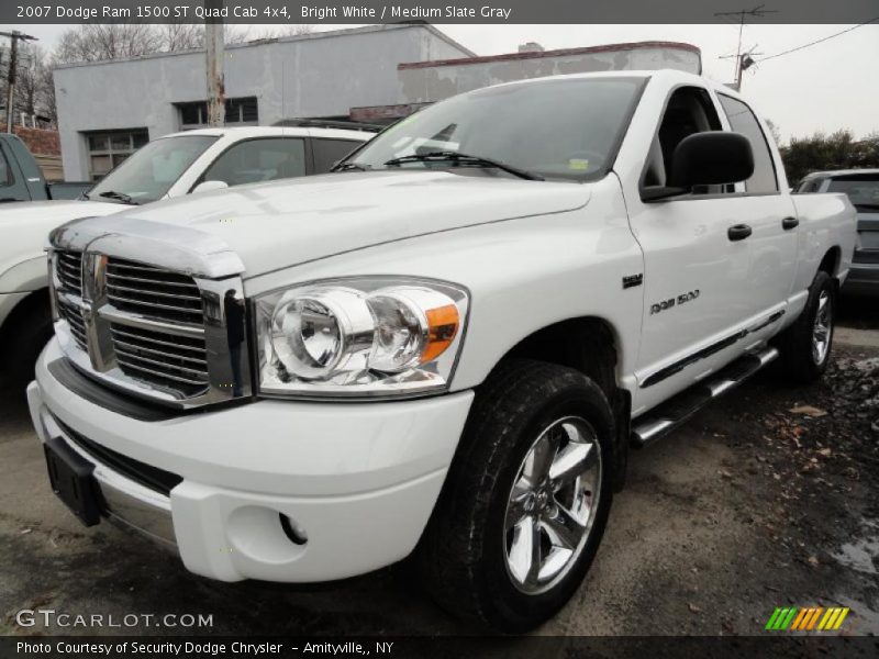 Bright White / Medium Slate Gray 2007 Dodge Ram 1500 ST Quad Cab 4x4