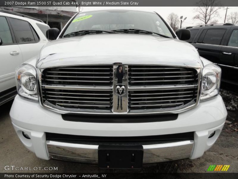 Bright White / Medium Slate Gray 2007 Dodge Ram 1500 ST Quad Cab 4x4