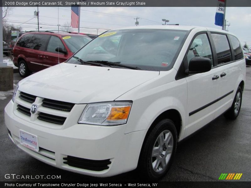 Stone White / Medium Slate Gray/Light Shale 2008 Dodge Grand Caravan SE
