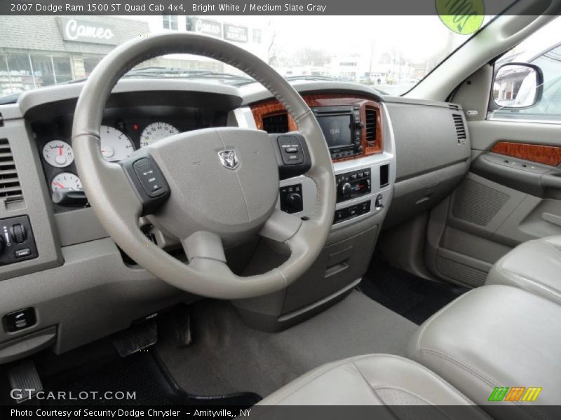 Bright White / Medium Slate Gray 2007 Dodge Ram 1500 ST Quad Cab 4x4