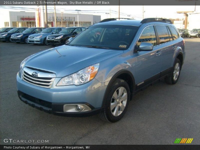 Sky Blue Metallic / Off Black 2011 Subaru Outback 2.5i Premium Wagon