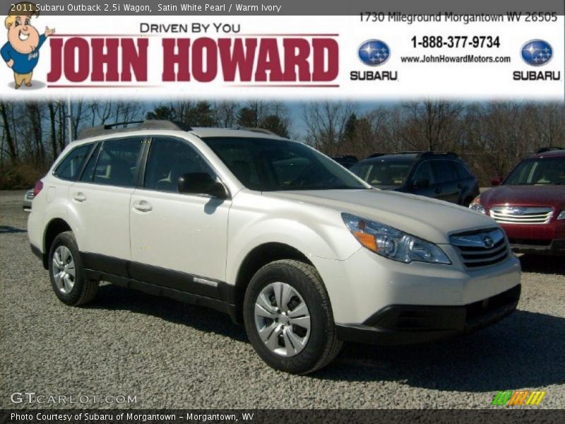 Satin White Pearl / Warm Ivory 2011 Subaru Outback 2.5i Wagon