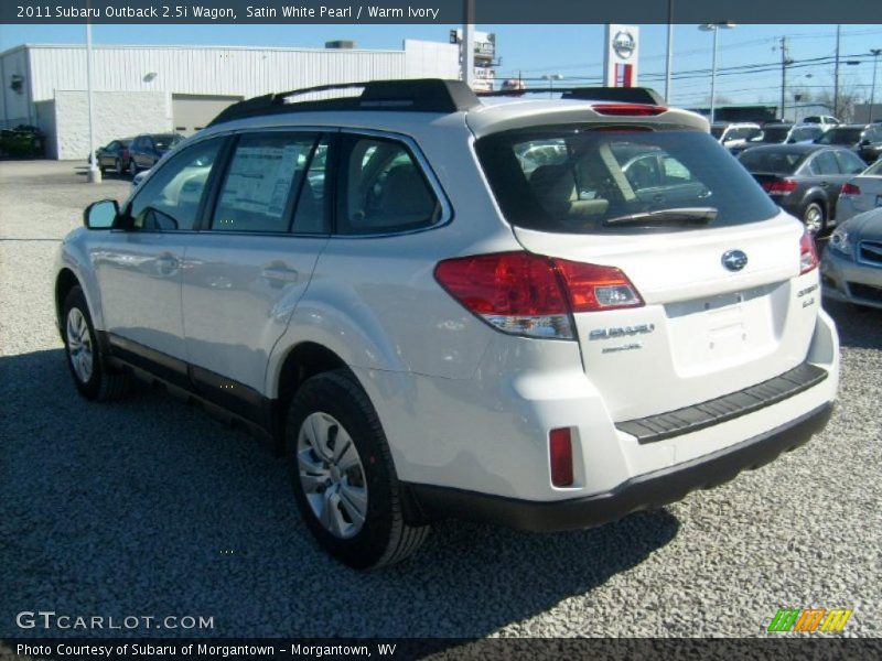 Satin White Pearl / Warm Ivory 2011 Subaru Outback 2.5i Wagon