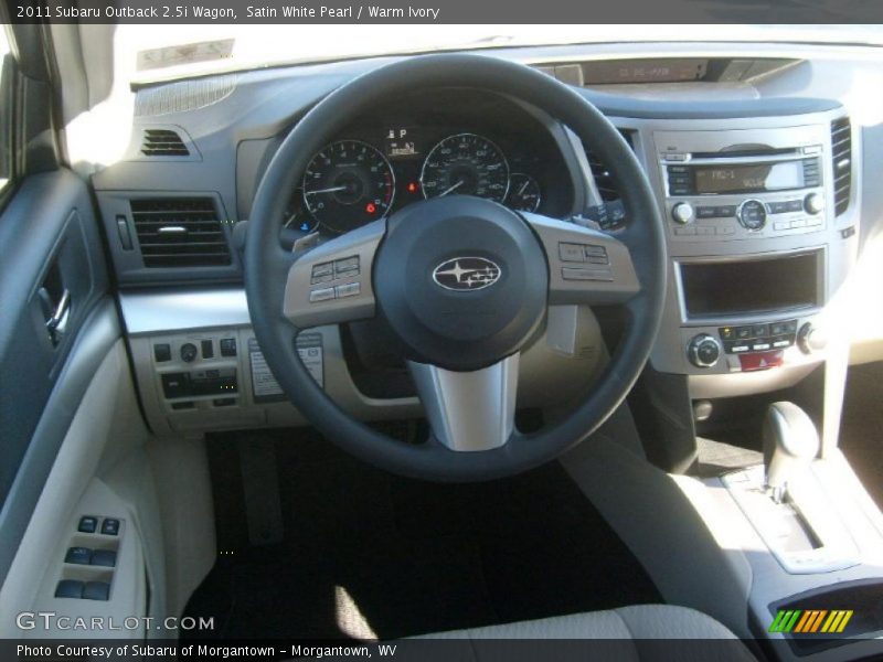 Satin White Pearl / Warm Ivory 2011 Subaru Outback 2.5i Wagon