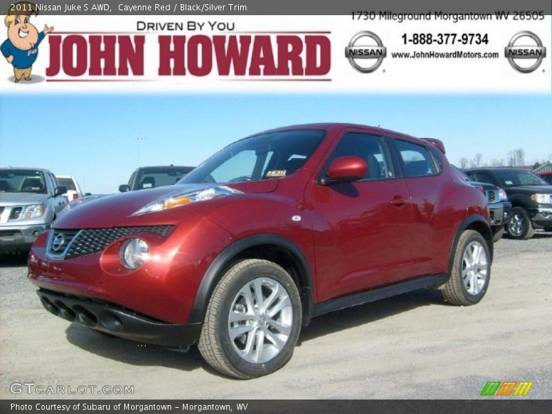 Cayenne Red / Black/Silver Trim 2011 Nissan Juke S AWD