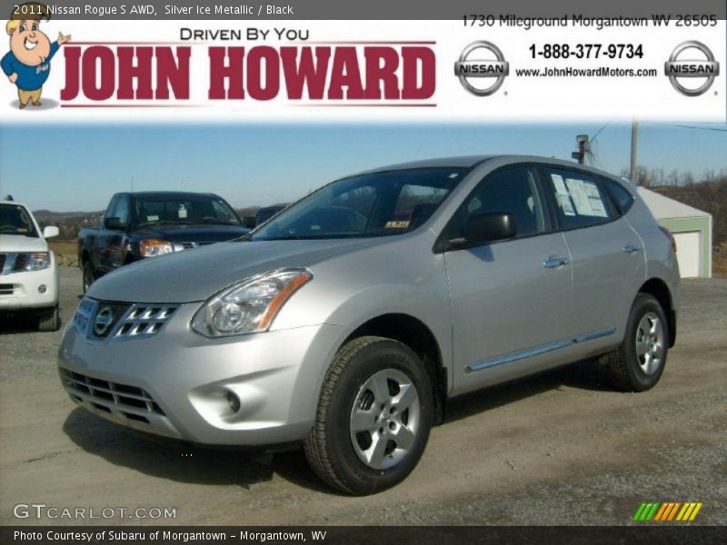 Silver Ice Metallic / Black 2011 Nissan Rogue S AWD
