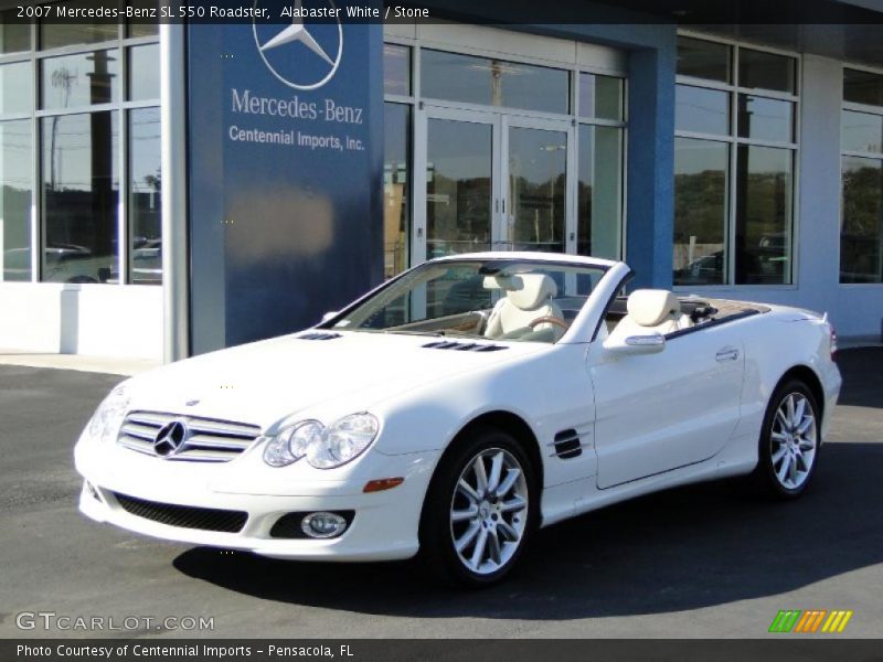 Alabaster White / Stone 2007 Mercedes-Benz SL 550 Roadster