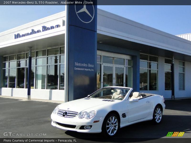 Alabaster White / Stone 2007 Mercedes-Benz SL 550 Roadster