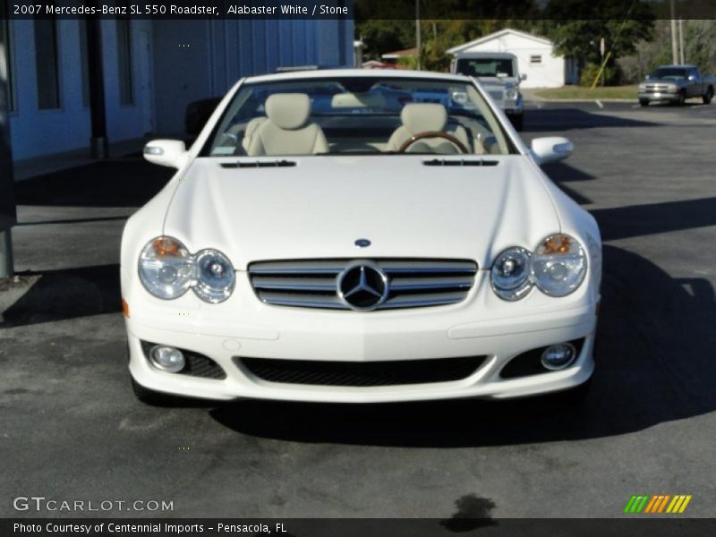 Alabaster White / Stone 2007 Mercedes-Benz SL 550 Roadster