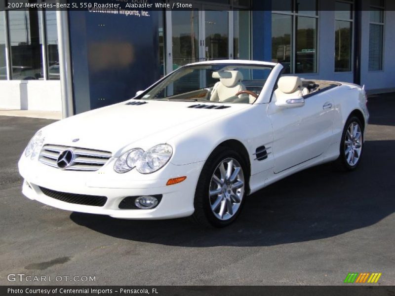 Alabaster White / Stone 2007 Mercedes-Benz SL 550 Roadster
