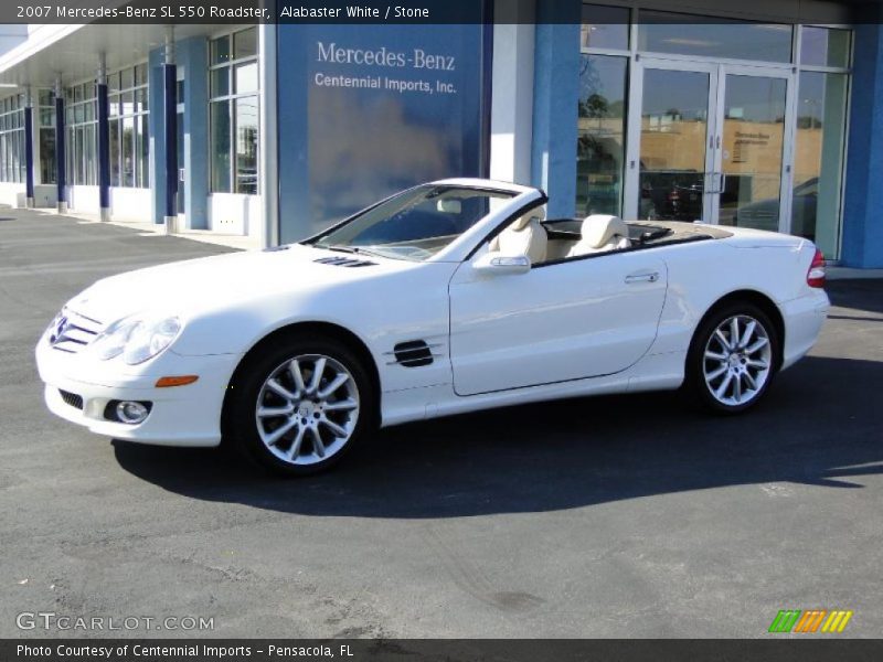 Alabaster White / Stone 2007 Mercedes-Benz SL 550 Roadster