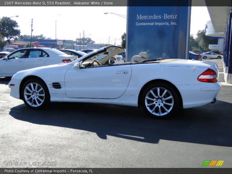 Alabaster White / Stone 2007 Mercedes-Benz SL 550 Roadster