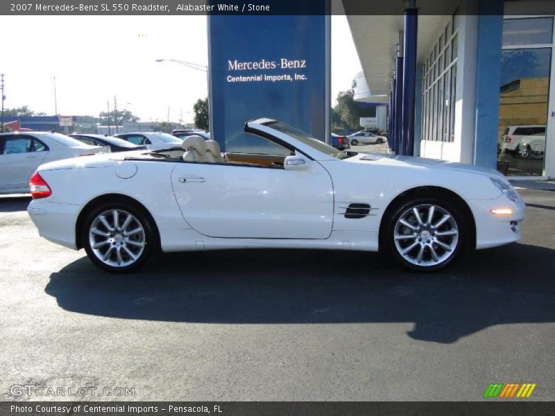 Alabaster White / Stone 2007 Mercedes-Benz SL 550 Roadster