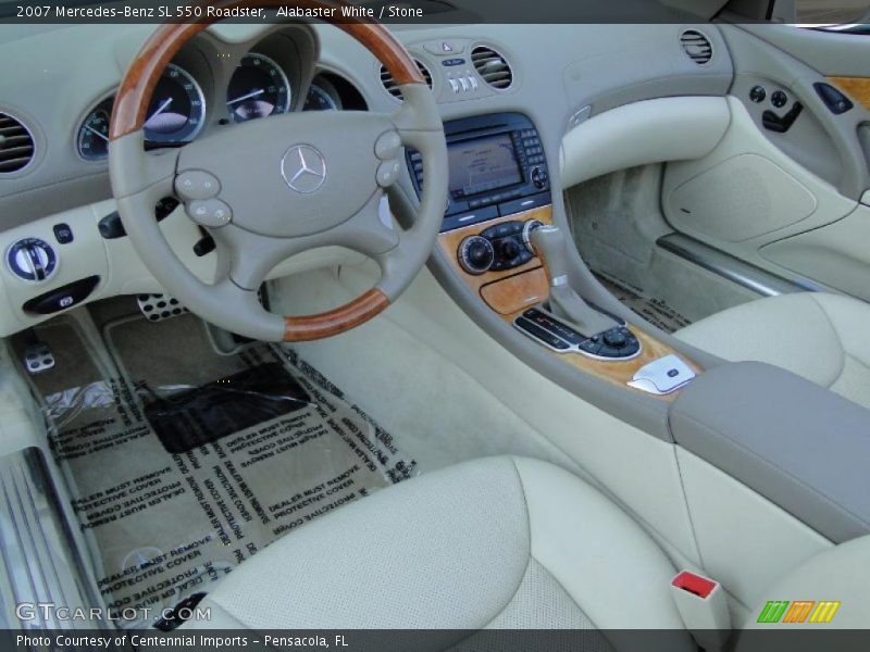 Alabaster White / Stone 2007 Mercedes-Benz SL 550 Roadster