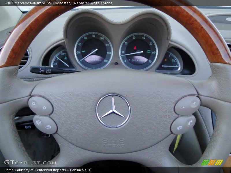 Alabaster White / Stone 2007 Mercedes-Benz SL 550 Roadster