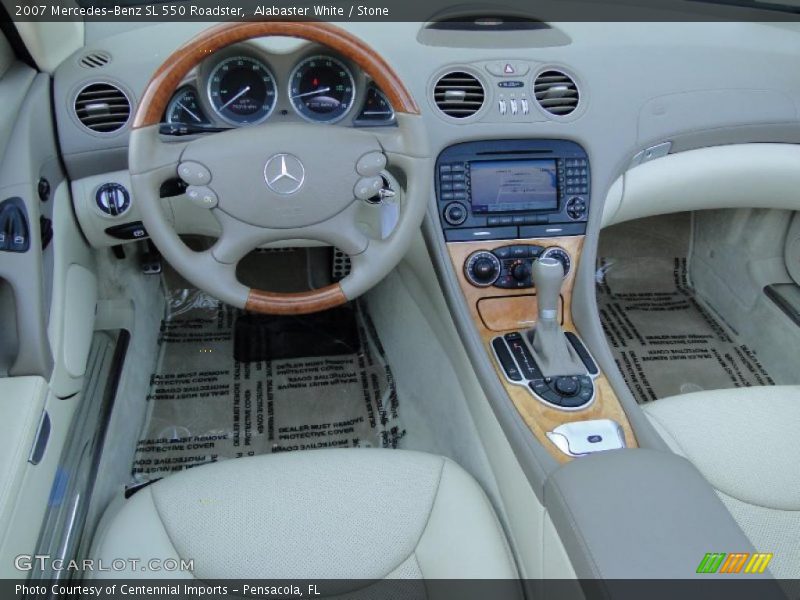 Alabaster White / Stone 2007 Mercedes-Benz SL 550 Roadster