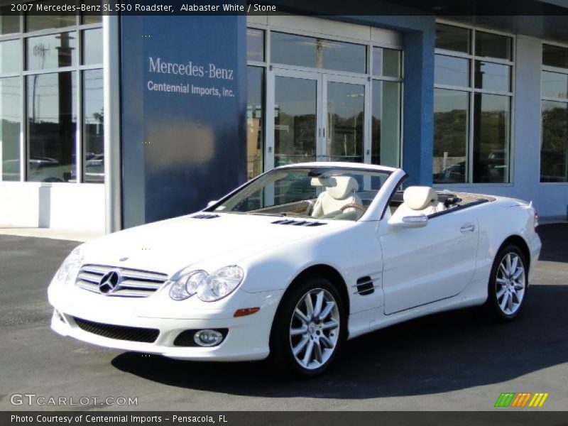 Alabaster White / Stone 2007 Mercedes-Benz SL 550 Roadster