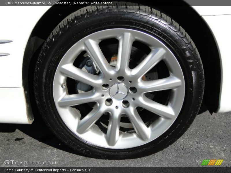 Alabaster White / Stone 2007 Mercedes-Benz SL 550 Roadster