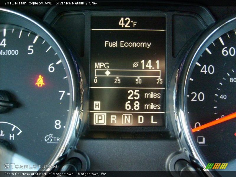 Silver Ice Metallic / Gray 2011 Nissan Rogue SV AWD
