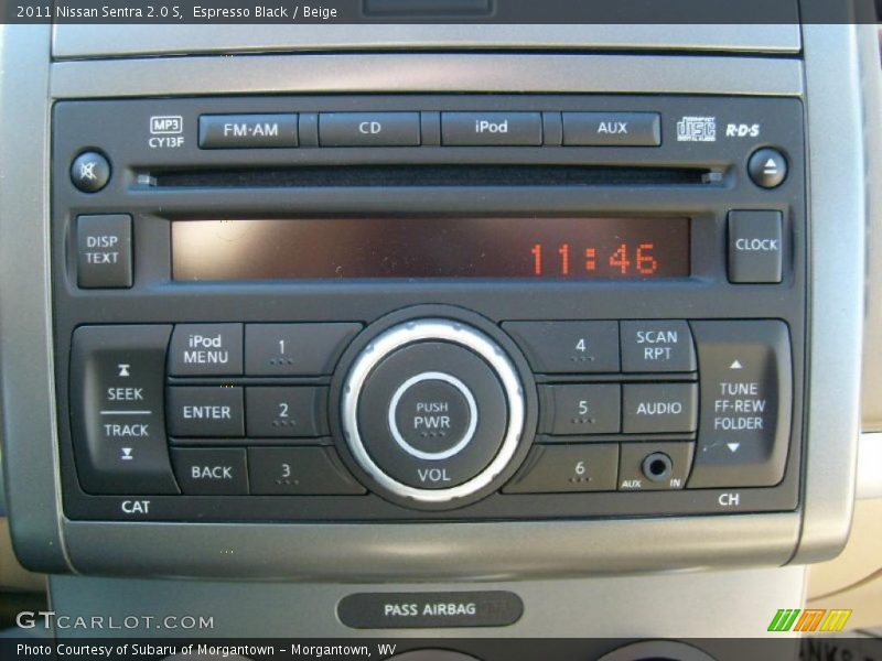 Espresso Black / Beige 2011 Nissan Sentra 2.0 S