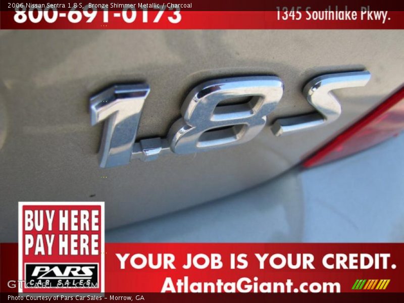 Bronze Shimmer Metallic / Charcoal 2006 Nissan Sentra 1.8 S